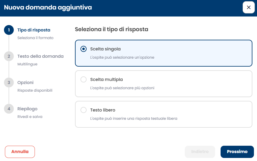 Tipo di risposta