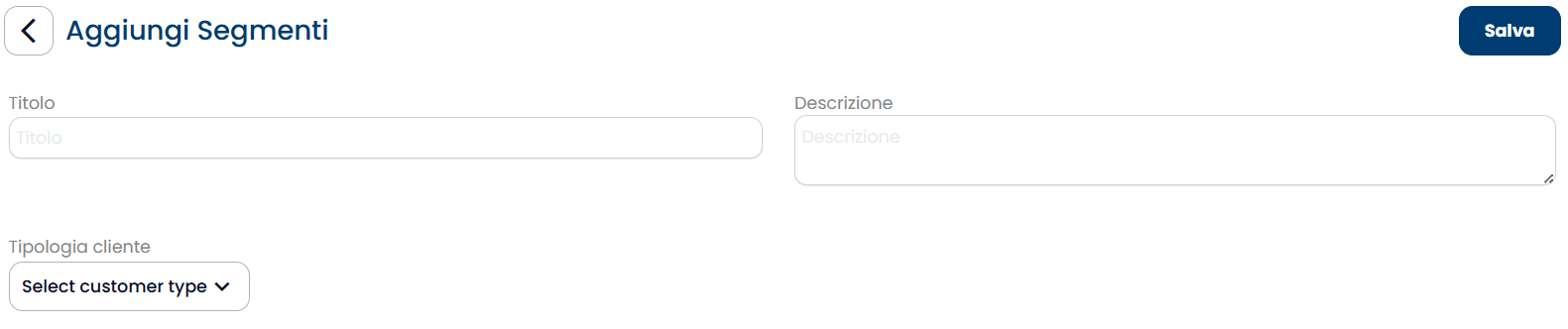 Tipologia cliente