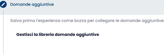 Gestisci la libreria domande aggiuntive