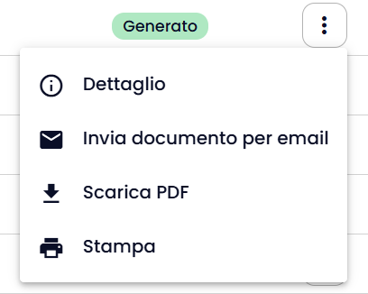 Affianco allo stato del documento si troveranno 3 puntini