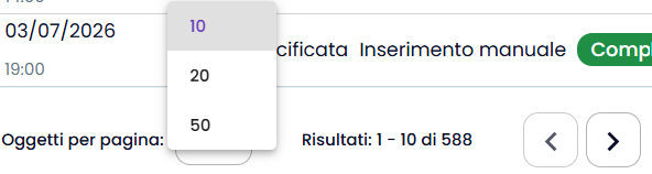 Visualizzazione del calendario